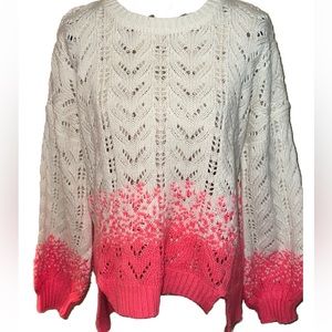 💕Boutique Dip Dye Pointelle Feminine Oversized Sweater